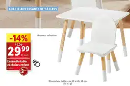 Lidl Ensemble table et chaises enfant offre