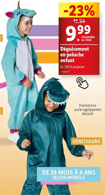 Lidl Déguisement en peluche enfant offre