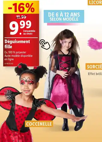 Lidl Déguisement fille offre