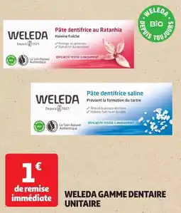 Auchan Weleda gamme dentaire unitaire offre