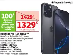 Auchan Iphone 16 Pro Max 256GO offre