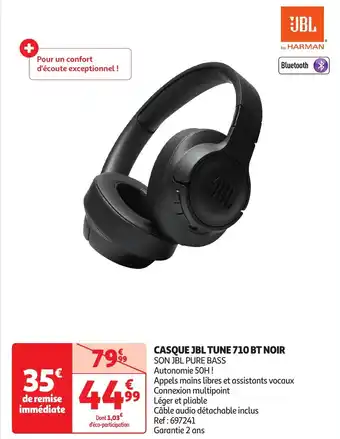 Auchan Jbl casque tune 710 BT noir offre