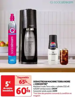 Auchan Sodastream machine terra noire + concentré⭑ offre