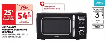 Auchan Qilive micro-ondes monofonctions 600177718 offre