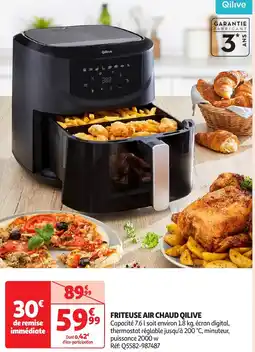 Auchan Qilive friteuse air chaud offre