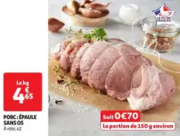 Auchan Le porc français porc épaule sans os offre