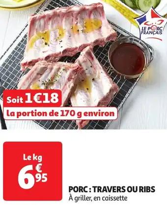 Auchan Le porc français porc travers ou ribs offre