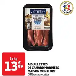 Auchan Maison montfort aiguillettes de canard marinées maison montfort offre