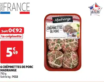 Auchan Le porc français 6 crépinettes de porc madrange offre