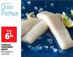 Auchan Pêché en océan pacifique lamelles d'encornet géant offre