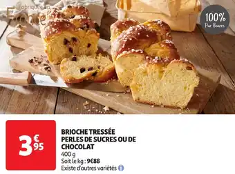 Auchan Fabriquée en france brioche tressée perles de sucres ou de chocolat offre