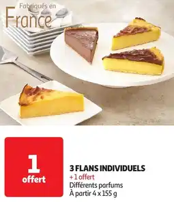 Auchan Fabriqués en france 3 flans individuels offre