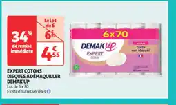 Auchan Parapharmacie DEMAK'UP Expert cotons disques à démaquiller offre