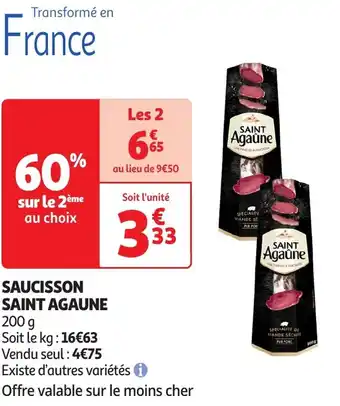 Auchan Saint agaune saucisson offre