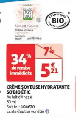 Auchan Parapharmacie Crème soyeuse hydratante offre