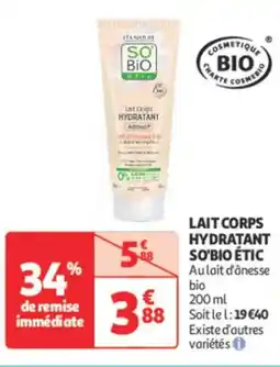 Auchan Parapharmacie SO'BIOÉTIC Lait corps hydratant offre