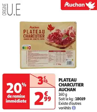 Auchan Auchan plateau charcutier offre