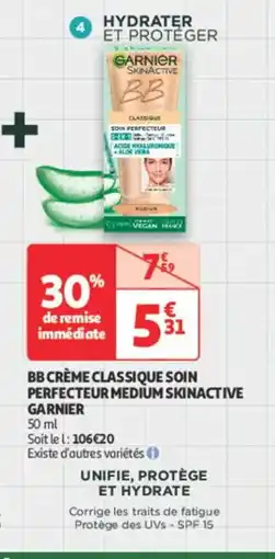 Auchan Parapharmacie SKINACTIVE GARNIER Bb crème classique soin perfecteur medium offre