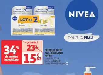 Auchan Parapharmacie NIVEA Crème de jour anti-rides q10 offre