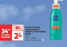 Auchan Parapharmacie NIVEA Gel nettoyant visage peaux à imperfections derma offre