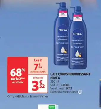 Auchan Parapharmacie NIVEA Lait corps nourrissant offre