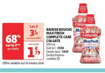 Auchan Parapharmacie COLGATE Bain de bouche max fresh complete care offre