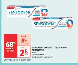 Auchan Parapharmacie SENSODYNE Dentifrice sensibilité & gencives offre