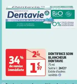 Auchan Parapharmacie DENTAVIE Dentifrice soin blancheur offre