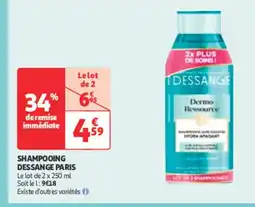 Auchan Parapharmacie DESSANGE PARIS Shampooing offre