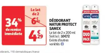 Auchan Parapharmacie SANEX Déodorant natur protect offre