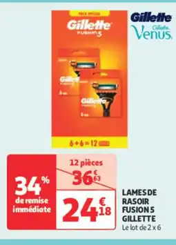 Auchan Parapharmacie GILLETTE Lames de rasoir fusion 5 offre