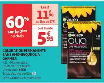 Auchan Parapharmacie OLIA GARNIER Coloration permanente cant sans ammoniaque offre