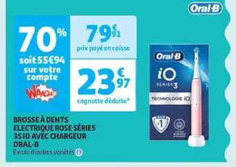 Auchan Parapharmacie ORAL B Brosse à dents electrique rose séries offre