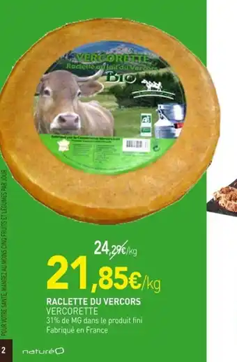 naturéO Raclette du vercors vercorette offre