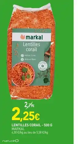 naturéO MARKAL Lentilles corail offre