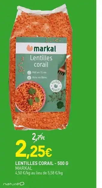 naturéO MARKAL Lentilles corail offre