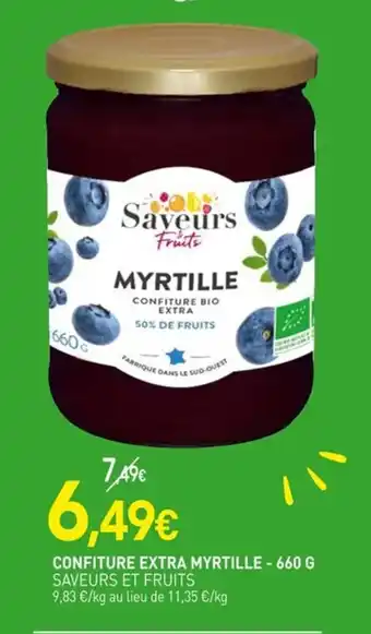 naturéO SAVEURS ET FRUITS Confiture extra myrtille offre