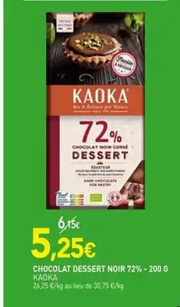 naturéO KAOKA Chocolat dessert noir 72% offre