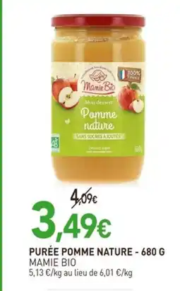 naturéO MAMIE BIO Purée pomme nature offre