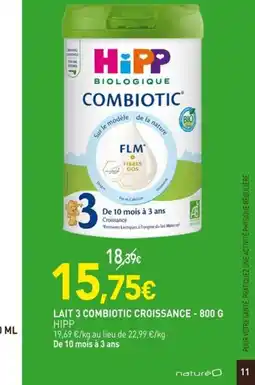 naturéO HIPP Lait 3 combiotic croissance offre