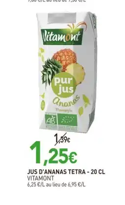 naturéO VITAMONT Jus d'ananas tetra offre