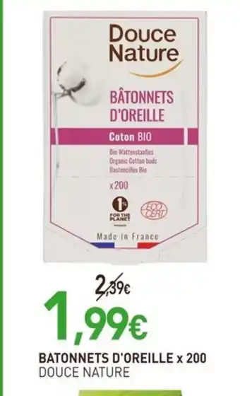 naturéO DOUCE NATURE Batonnets d'oreille x 200 offre