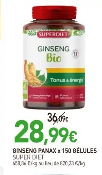 naturéO SUPER DIET Ginseng panax x 150 gélules offre