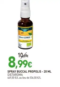 naturéO DIETAROMA Spray buccal propolis offre