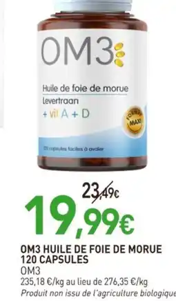 naturéO OM3 Om3 huile de foie de morue 120 capsules offre