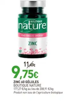 naturéO BOUTIQUE NATURE Zinc 60 gélules offre