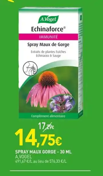 naturéO A,VOGEL Spray maux gorge offre