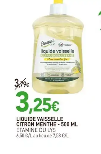 naturéO ETAMINE DU LYS Liquide vaisselle citron menthe offre