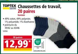 Norma TOPTEX PRO Chaussettes de travail, 20 paires homme offre