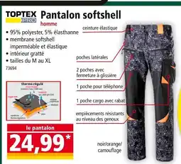 Norma TOPTEX PRO Pantalon softshell homme offre